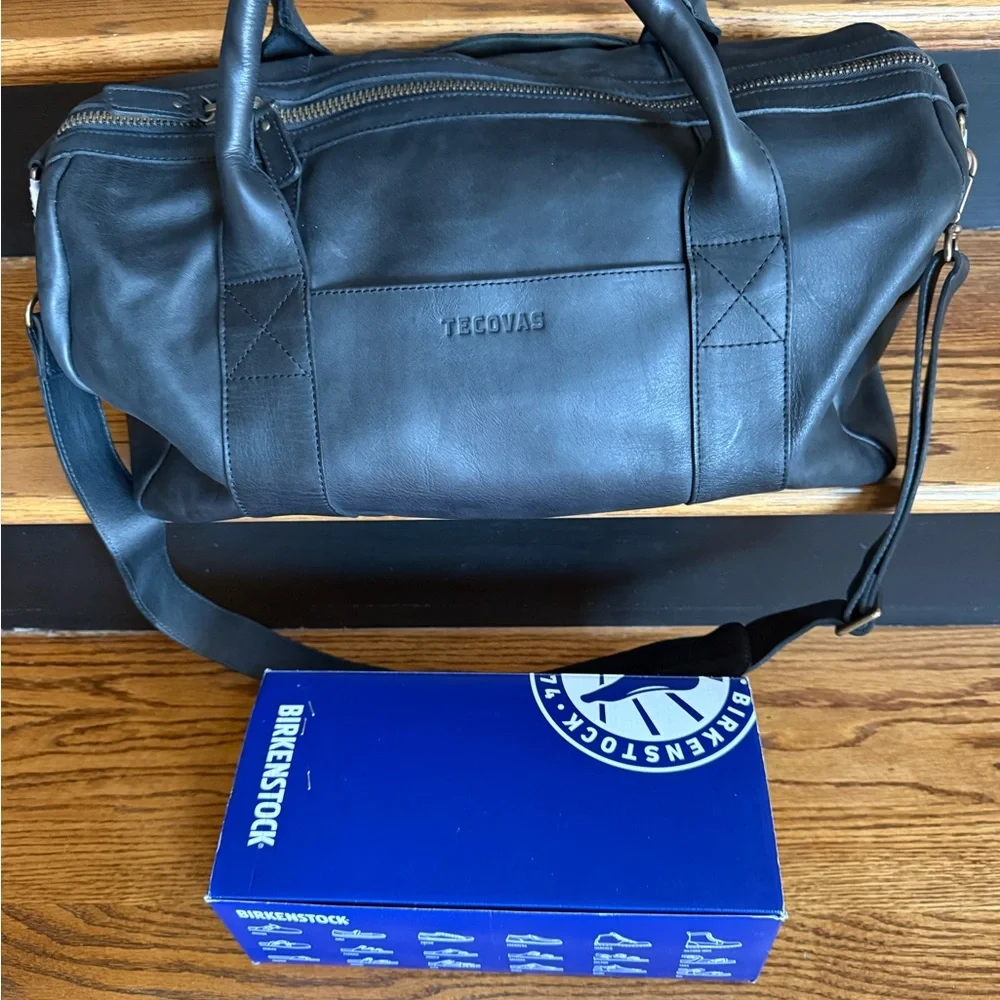 Tecovas Black Leather Duffel Bag